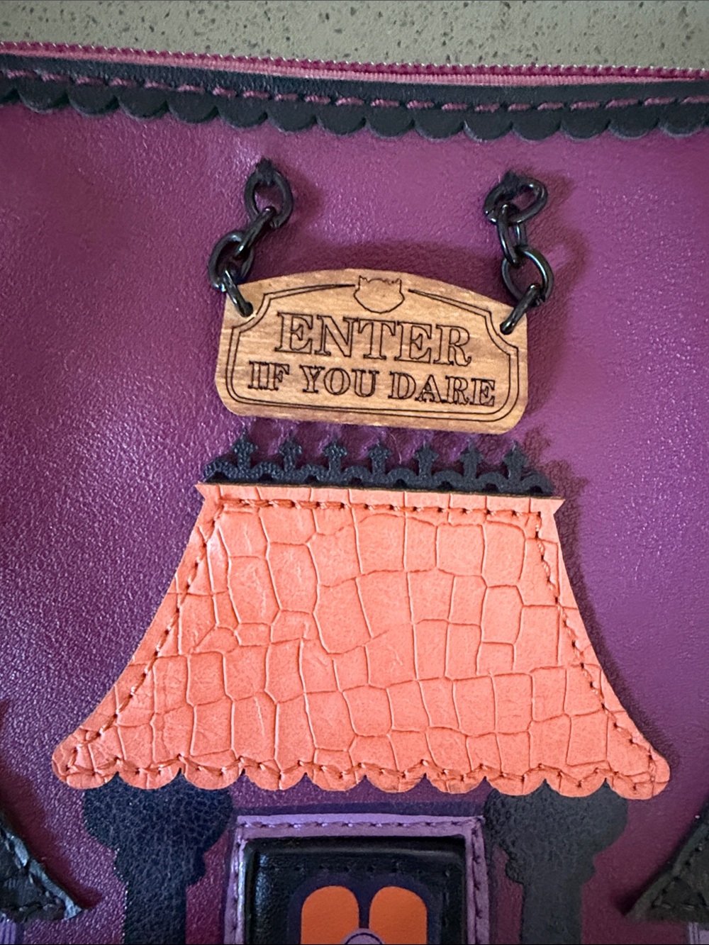 Vendula Purple (Maroon) Haunted House Crossbody Bag - Picture 11 of 15